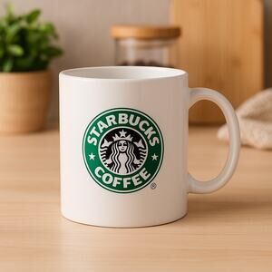 Starbucks Barista 2001 Vintage White Green Siren Logo Coffee Mug 12 oz